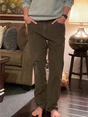 L.L.Bean Standard Fit Brown Stretch Corduroy Pants Men’s 36 Straight Leg